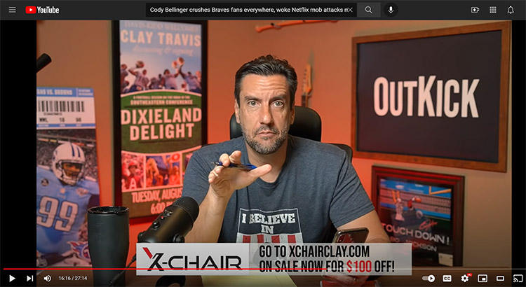 X-Chair Outkick Advertising